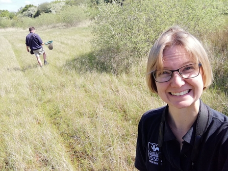 Emily on the reserve with warden Grahame