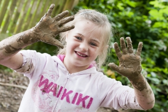 Muddy hands