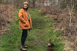 Marketing Officer Jade Oliver with her dog Bertie
