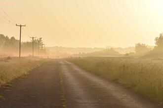 View down the runway at Woodhall Spa Airfield nature reserve