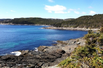 The rocky coastline and sea of Newfoundland