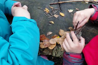 winter crafts hands making hedgehogs