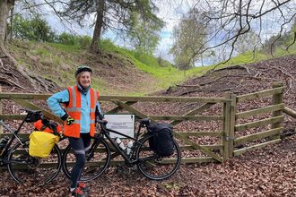 Libby John cycle challenge at Clapgate Pits
