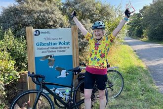 Libby John cycle at Gib