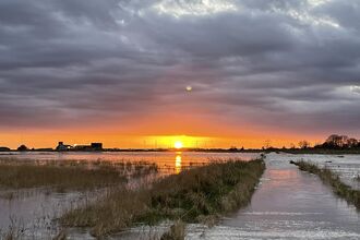 high tide sunrise at Gibraltar Point
