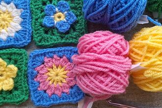 crochet square flowers