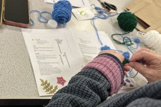 crochet hands in action