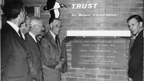 David Attenborough opening the visitor centre at Gibraltar Point in 1974