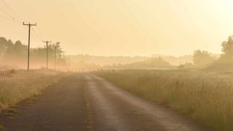 View down the runway at Woodhall Spa Airfield nature reserve