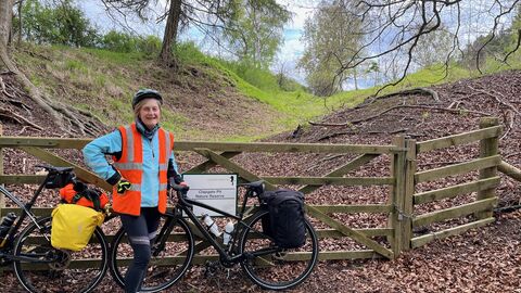 Libby John cycle challenge at Clapgate Pits