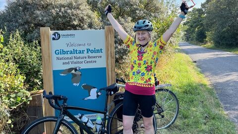 Libby John cycle at Gib