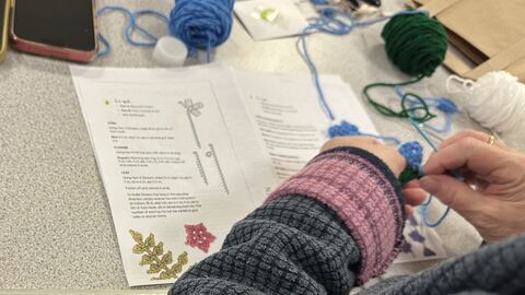 crochet hands in action