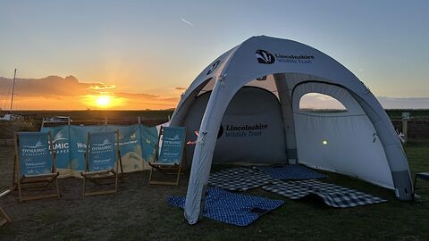 dynamic dunescape gazebo at Gib sunset
