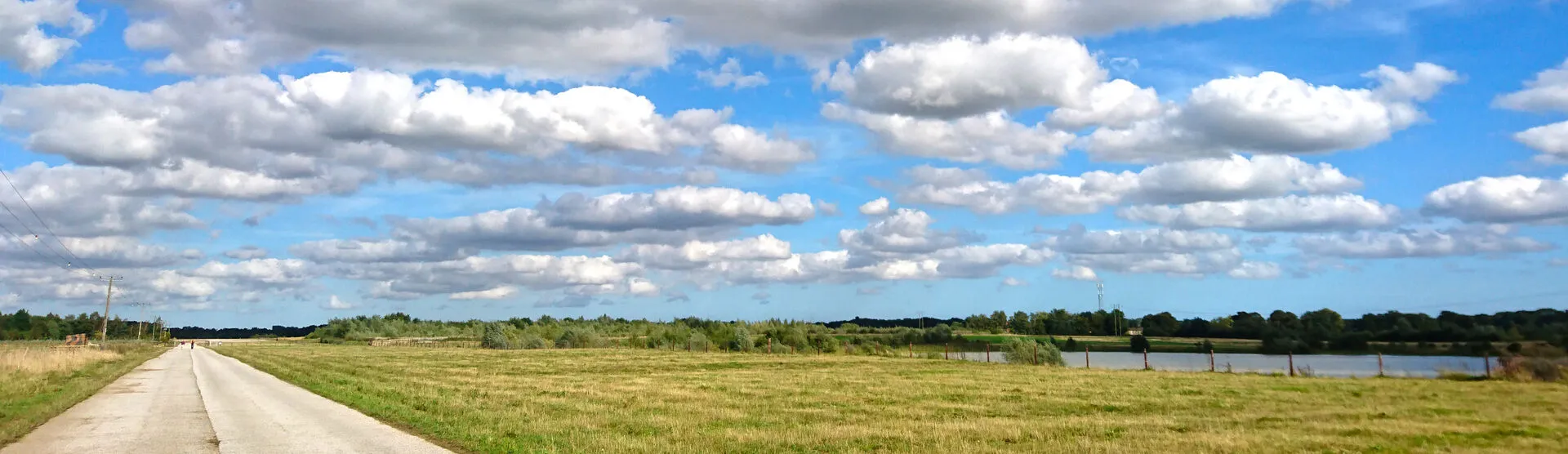 Grassland and open sky at Woodhall Spa Airfield Nature Reserve