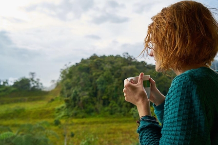woman drinking tea