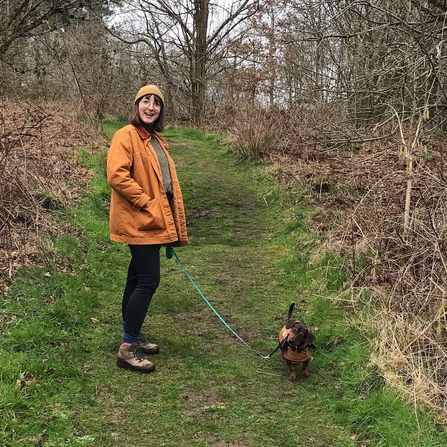 Marketing Officer Jade Oliver with her dog Bertie 