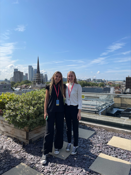 Sian and Jasmine on Orsted terrace