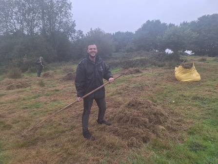 Sam raking at Snipe Dales