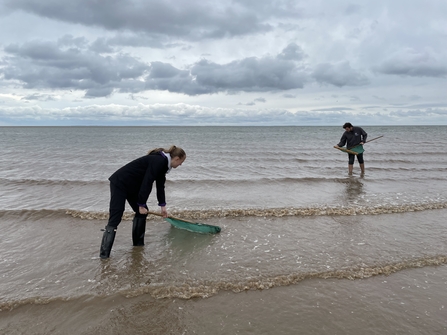 Jas and Sam sea dipping