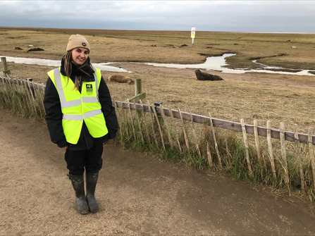 Sian volunteering at Donna Nook