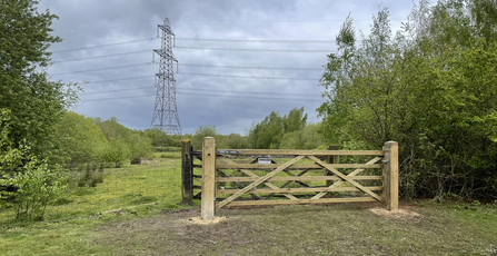 New gate at Thorpe Lake at Whisby Nature Park
