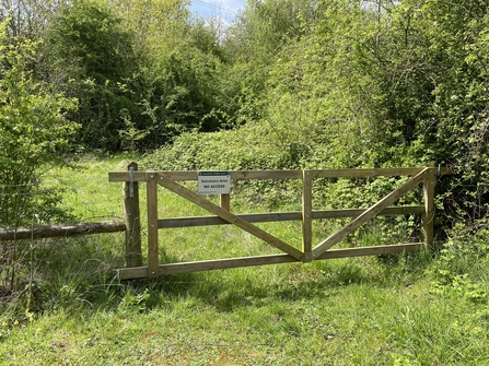 New drop gate into sanctuary area by Coot Lake at Whisby Nature Park