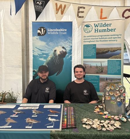 Marine interns Josh and Ryan on the Wilder Humber stand at the Lincolnshire Show