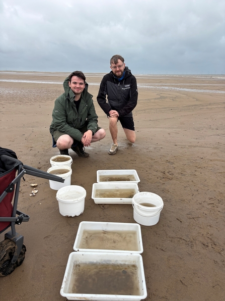 Josh and Ryan, marine interns, sea dipping