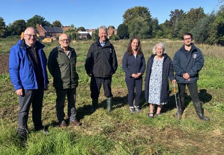 Stakeholders marking the start of works at Harrison's Holme 15 September 2026