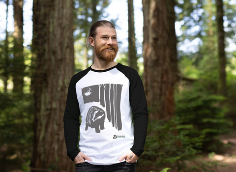 Lincolnshire Wildlife Trust badger baseball T-shirt